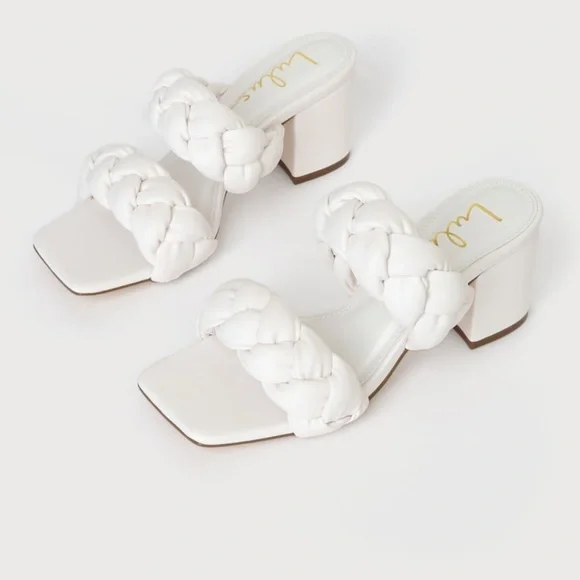 Lulus Swanie white woven sandals size 10 - Picture 2 of 11